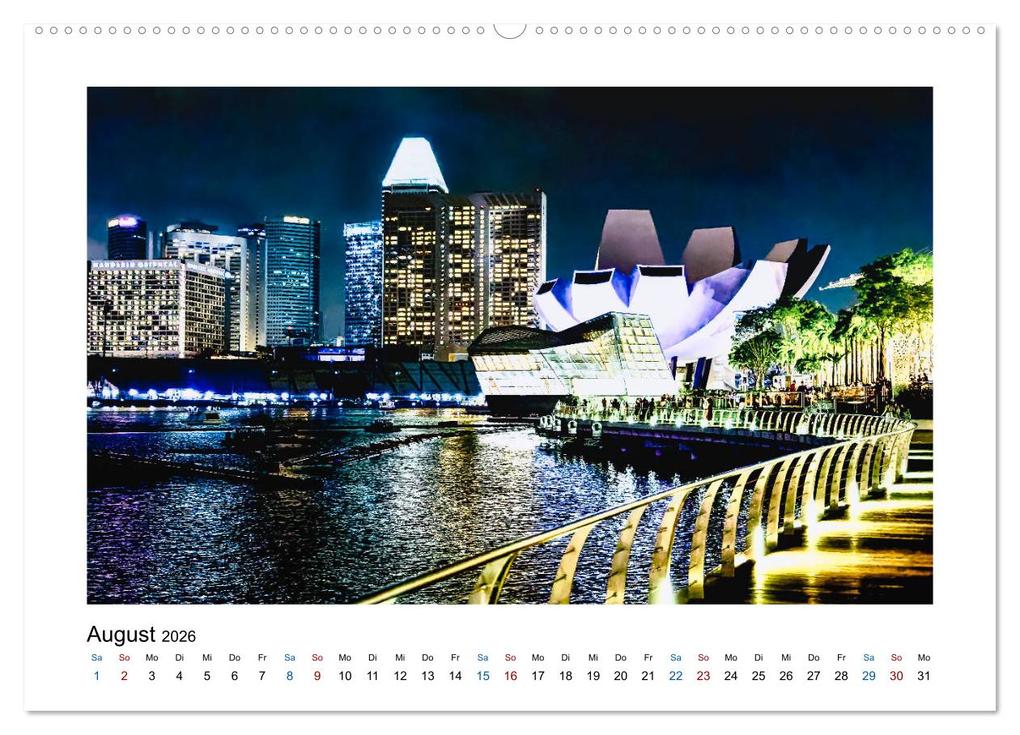Weitere Ansicht: Singapur - Asiatische Metropole bei Nacht (Wandkalender 2026 DIN A2 quer), CALVENDO Monatskalender | Dieter Meyer, Calvendo
