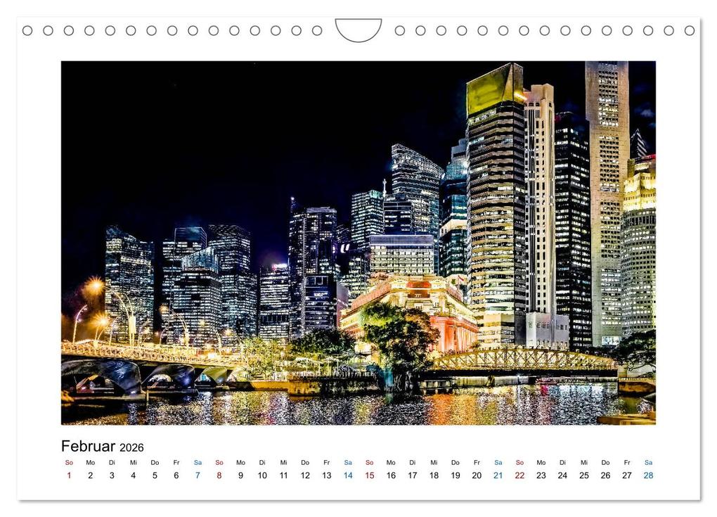 Weitere Ansicht: Singapur - Asiatische Metropole bei Nacht (Wandkalender 2026 DIN A4 quer), CALVENDO Monatskalender | Dieter Meyer, Calvendo