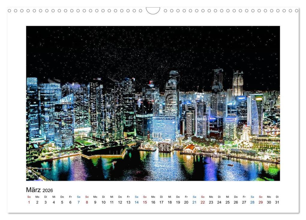 Weitere Ansicht: Singapur - Asiatische Metropole bei Nacht (Wandkalender 2026 DIN A3 quer), CALVENDO Monatskalender | Dieter Meyer, Calvendo