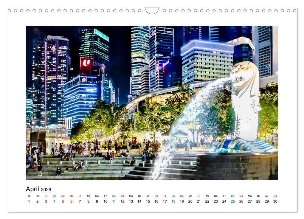 Weitere Ansicht: Singapur - Asiatische Metropole bei Nacht (Wandkalender 2026 DIN A3 quer), CALVENDO Monatskalender | Dieter Meyer, Calvendo