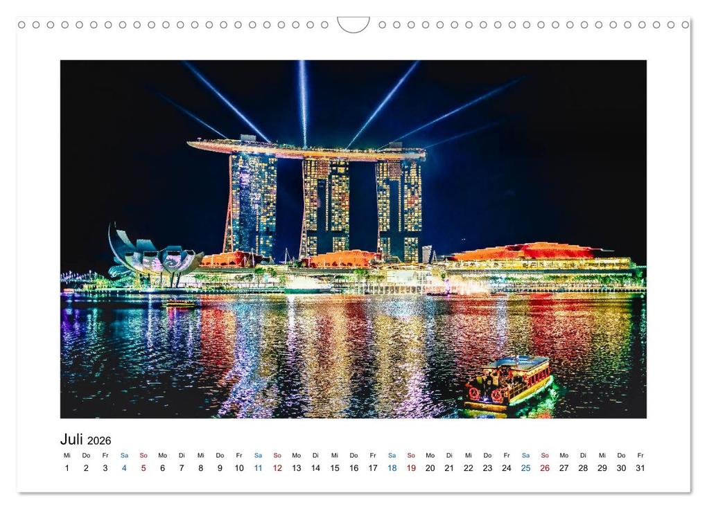 Weitere Ansicht: Singapur - Asiatische Metropole bei Nacht (Wandkalender 2026 DIN A3 quer), CALVENDO Monatskalender | Dieter Meyer, Calvendo