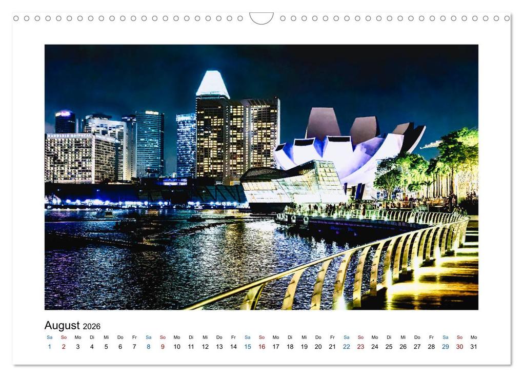 Weitere Ansicht: Singapur - Asiatische Metropole bei Nacht (Wandkalender 2026 DIN A3 quer), CALVENDO Monatskalender | Dieter Meyer, Calvendo