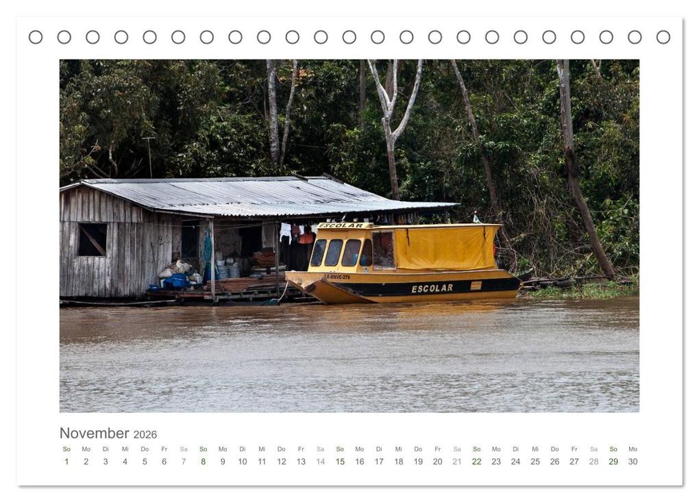 Weitere Ansicht: Amazonas, eine Reise entlang seiner Ufer (Tischkalender 2026 DIN A5 quer), CALVENDO Monatskalender | Christiane Calmbacher, Calvendo