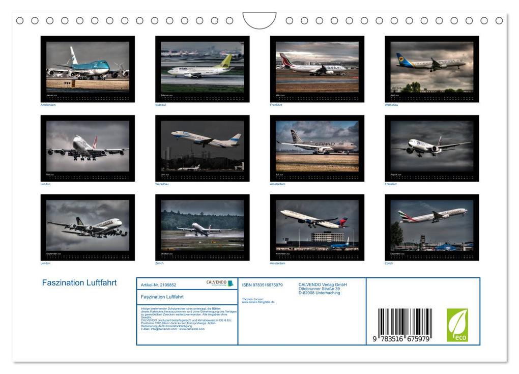 Weitere Ansicht: Faszination Luftfahrt (Wandkalender 2026 DIN A4 quer), CALVENDO Monatskalender | Thomas Jansen, Calvendo