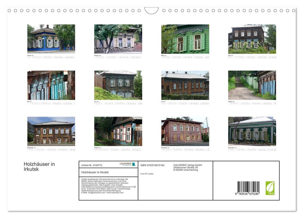 Weitere Ansicht: Holzhäuser in Irkutsk (Wandkalender 2026 DIN A3 quer), CALVENDO Monatskalender | Lucy M. Laube, Calvendo