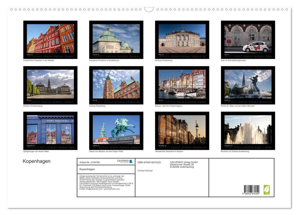Weitere Ansicht: Kopenhagen (Wandkalender 2026 DIN A2 quer), CALVENDO Monatskalender | Christian Müringer, Calvendo