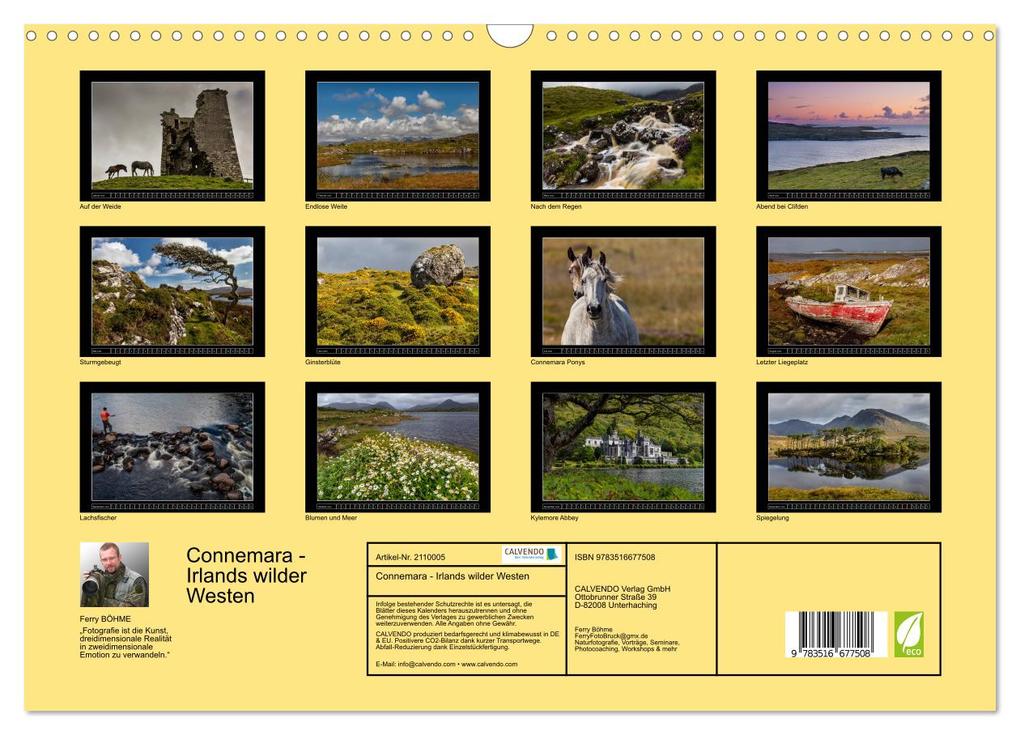 Weitere Ansicht: Connemara - Irlands wilder Westen (Wandkalender 2026 DIN A3 quer), CALVENDO Monatskalender | Ferry BÖHME, Calvendo