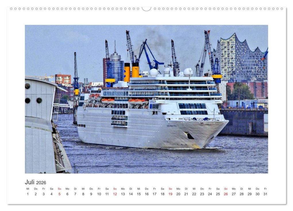 Weitere Ansicht: Kreuzfahrtschiffe Kurs Hamburg 2026 (Wandkalender 2026 DIN A2 quer), CALVENDO Monatskalender | Christoph Stempel, Calvendo