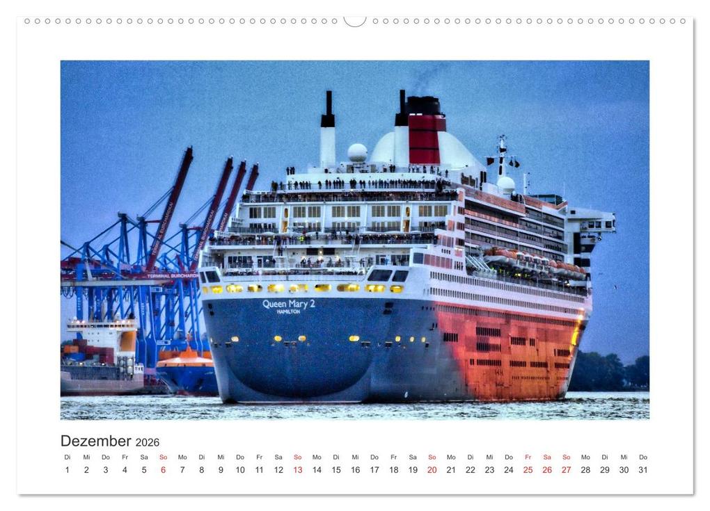 Weitere Ansicht: Kreuzfahrtschiffe Kurs Hamburg 2026 (Wandkalender 2026 DIN A2 quer), CALVENDO Monatskalender | Christoph Stempel, Calvendo