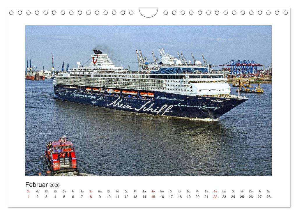 Weitere Ansicht: Kreuzfahrtschiffe Kurs Hamburg 2026 (Wandkalender 2026 DIN A4 quer), CALVENDO Monatskalender | Christoph Stempel, Calvendo