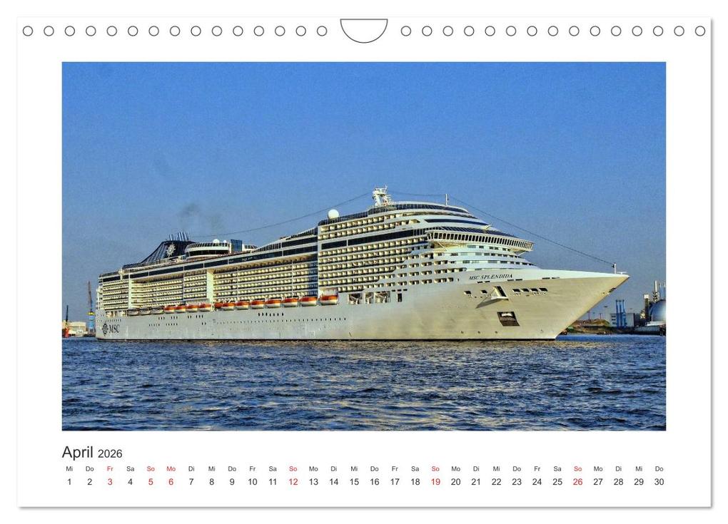 Weitere Ansicht: Kreuzfahrtschiffe Kurs Hamburg 2026 (Wandkalender 2026 DIN A4 quer), CALVENDO Monatskalender | Christoph Stempel, Calvendo