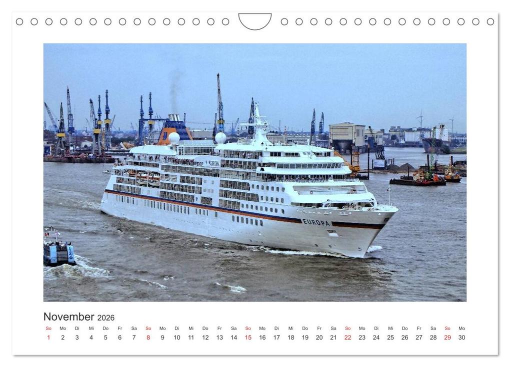 Weitere Ansicht: Kreuzfahrtschiffe Kurs Hamburg 2026 (Wandkalender 2026 DIN A4 quer), CALVENDO Monatskalender | Christoph Stempel, Calvendo