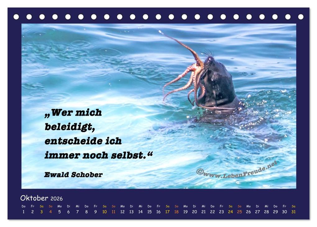 Weitere Ansicht: Bewusst leben und glücklich sein (Tischkalender 2026 DIN A5 quer), CALVENDO Monatskalender | Katja von www.LebenFreude.net, Calvendo