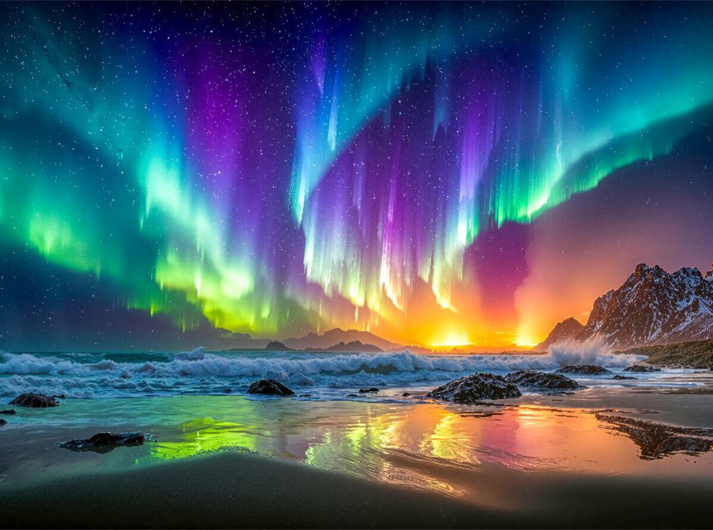 Weitere Ansicht: CALVENDO Puzzle Tänzelnde Lichter über vereistem Meer | 2000 Teile Lege-Größe 90x67cm Foto-Puzzle für glückliche Stunden | Calvendo