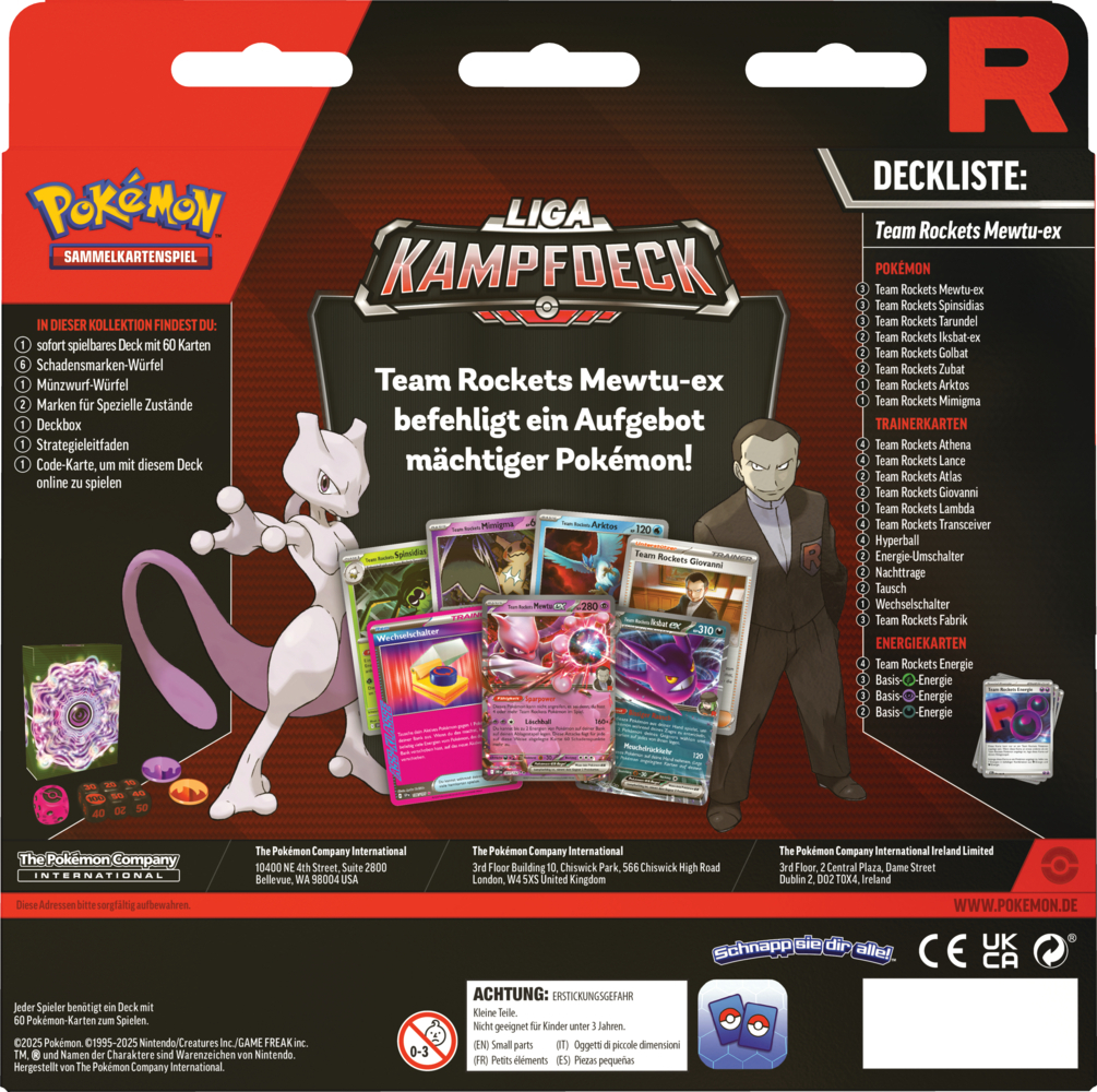 Weitere Ansicht: Pokémon (Sammelkartenspiel), PKM Liga-Kampfdeck Rockets Mewtu