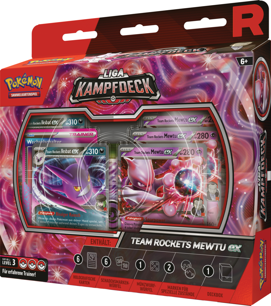 Weitere Ansicht: Pokémon (Sammelkartenspiel), PKM Liga-Kampfdeck Rockets Mewtu