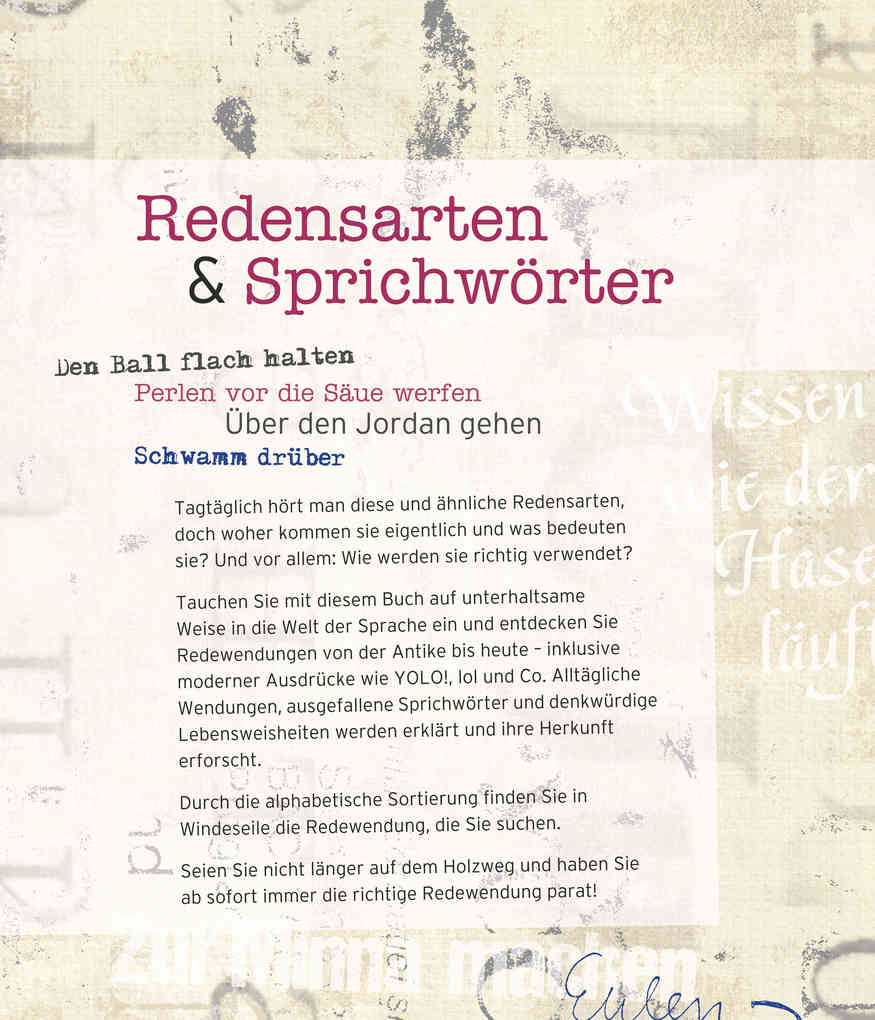 Weitere Ansicht: Redensarten & Sprichwörter | Christa Pöppelmann