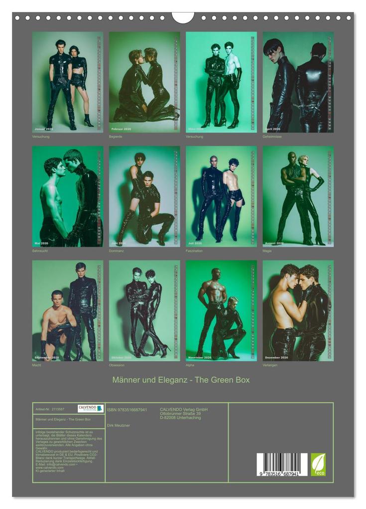 Weitere Ansicht: Männer und Eleganz - The Green Box (Wandkalender 2026 DIN A3 hoch), CALVENDO Monatskalender | Dirk Meutzner, Calvendo