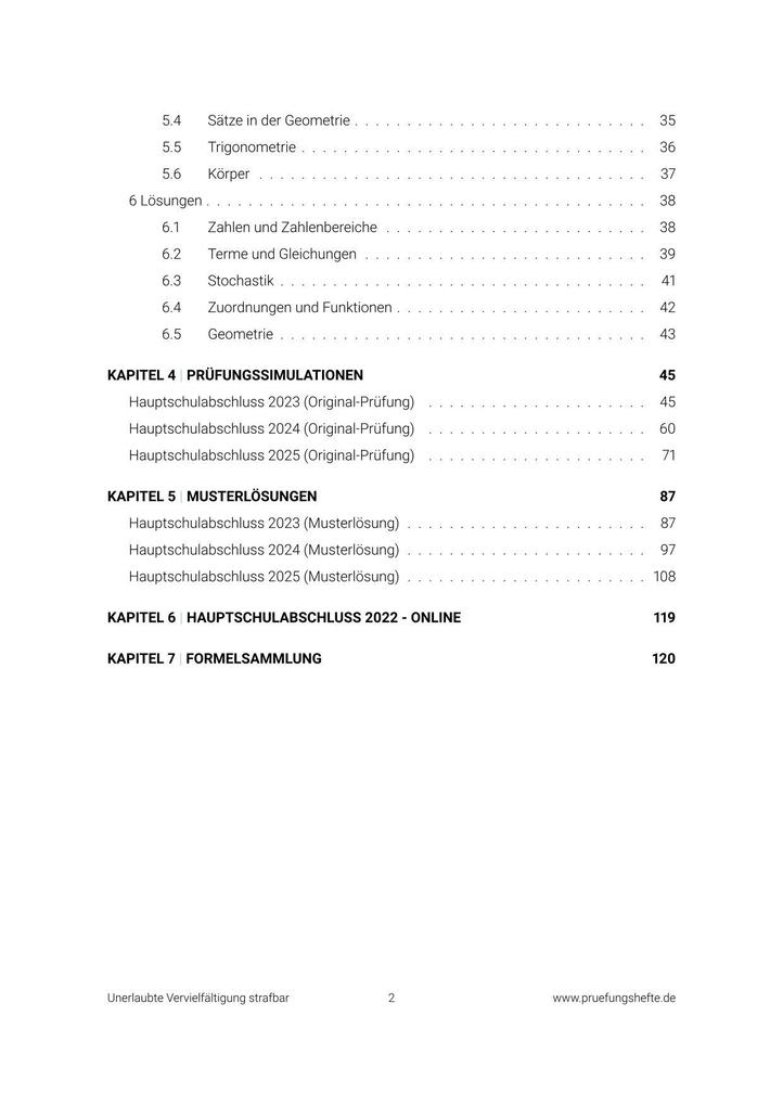 Weitere Ansicht: Prüfungsheft & Training - 2026 Mathematik Hauptschule 10. Klasse - Niedersachsen - Original-Prüfungen und Lösungen