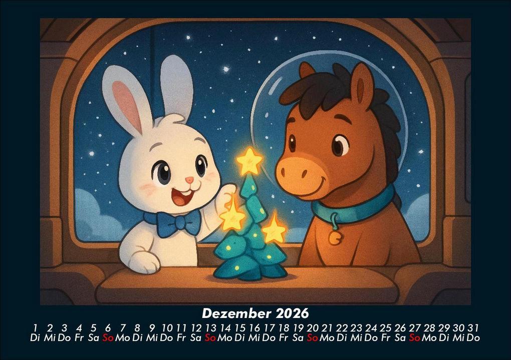 Weitere Ansicht: Bouncy & Huf - Im Weltraum 2026 Fotokalender DIN A5 | Kevin Heber, Tobias Schmitt