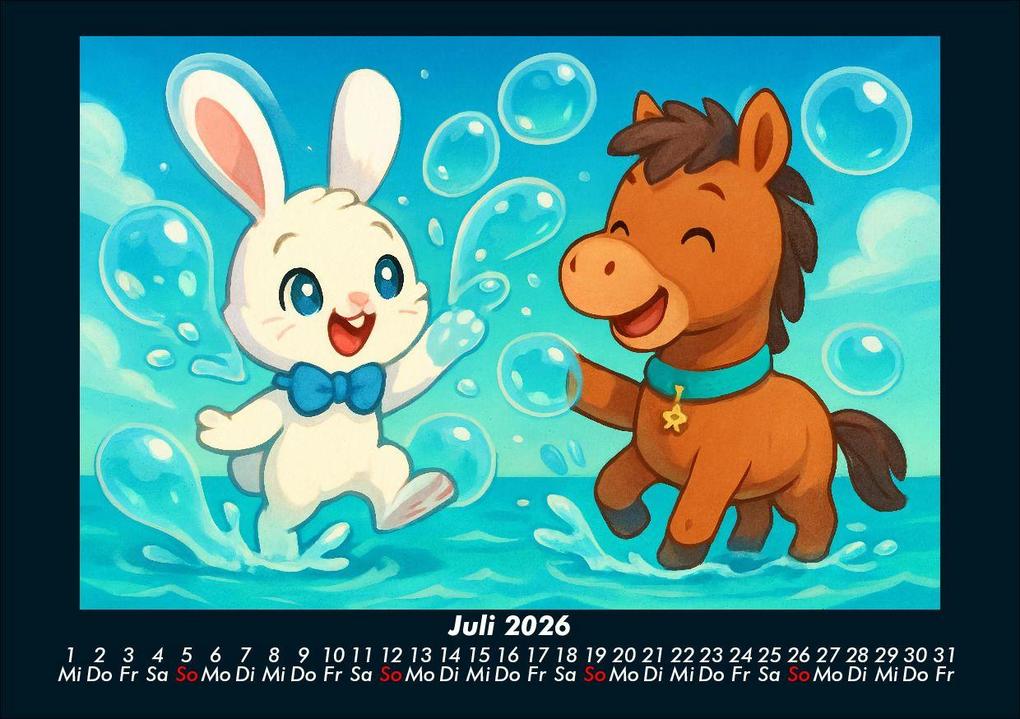 Weitere Ansicht: Bouncy & Huf - Im Weltraum 2026 Fotokalender DIN A5 | Kevin Heber, Tobias Schmitt