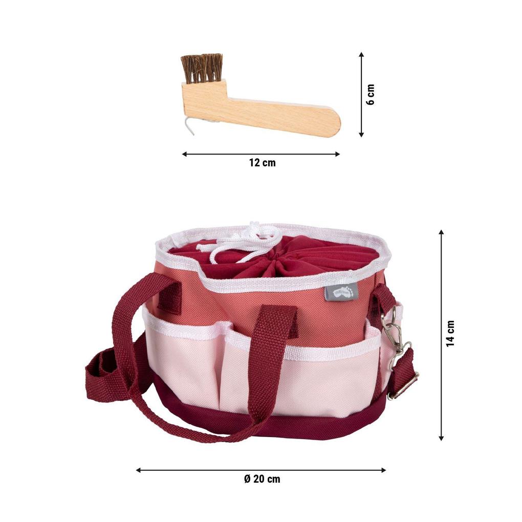 Weitere Ansicht: Pferdepflegeset mit Tasche rot