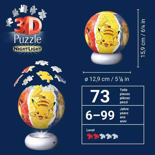 Weitere Ansicht: 3D Puzzle-Ball Nachtlicht Pokémon