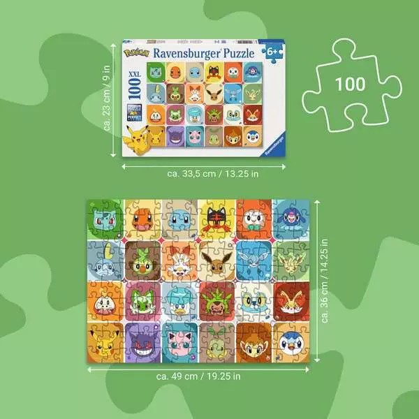 Weitere Ansicht: Kinderpuzzle 100 XXL Teile - Pokémon Gesichter
