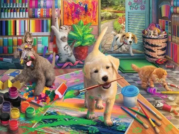 Weitere Ansicht: Erwachsenenpuzzle 750 Large Pieces - Tierische Künstler