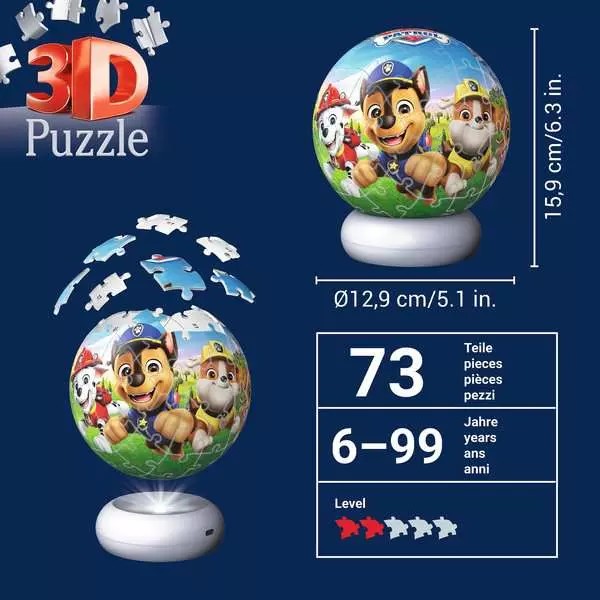 Weitere Ansicht: 3D Puzzle-Ball Nachtlicht Paw Patrol