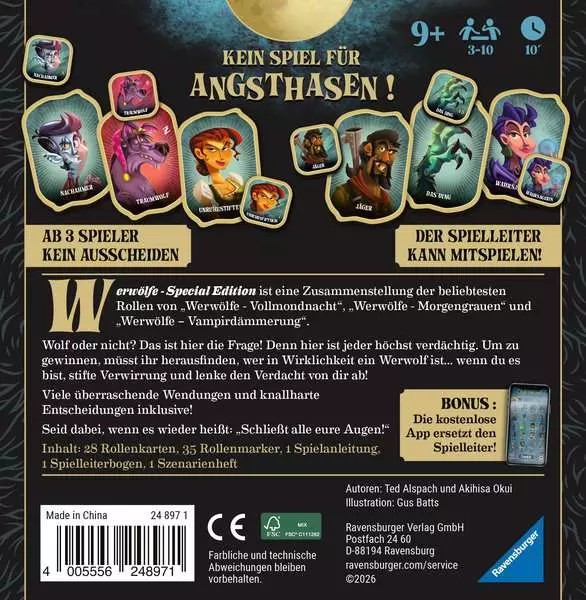 Weitere Ansicht: Werwölfe - Special Edition - Gesellschaftsspiel & Kartenspiel ab 9 Jahre | Ted Alspach, Akihisa Okui