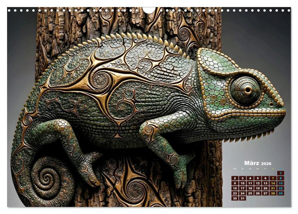 Weitere Ansicht: Chamäleon Artwork (Wandkalender 2026 DIN A3 quer), CALVENDO Monatskalender | Susan Michel, Calvendo