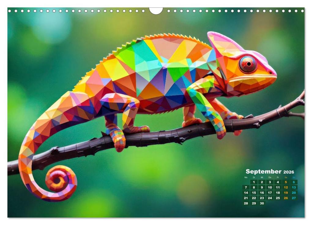 Weitere Ansicht: Chamäleon Artwork (Wandkalender 2026 DIN A3 quer), CALVENDO Monatskalender | Susan Michel, Calvendo