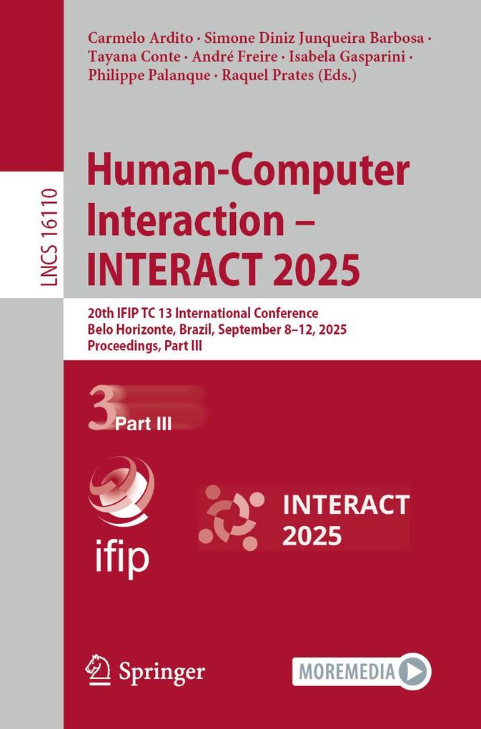 Produktbild: Human-Computer Interaction - INTERACT 2025