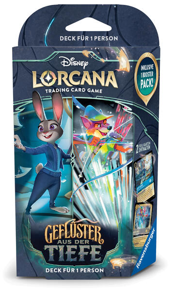 Produktbild: Disney Lorcana TCG: Geflüster aus der Tiefe - Einzelspieler Deck Saphir und Stahl (Deutsch)