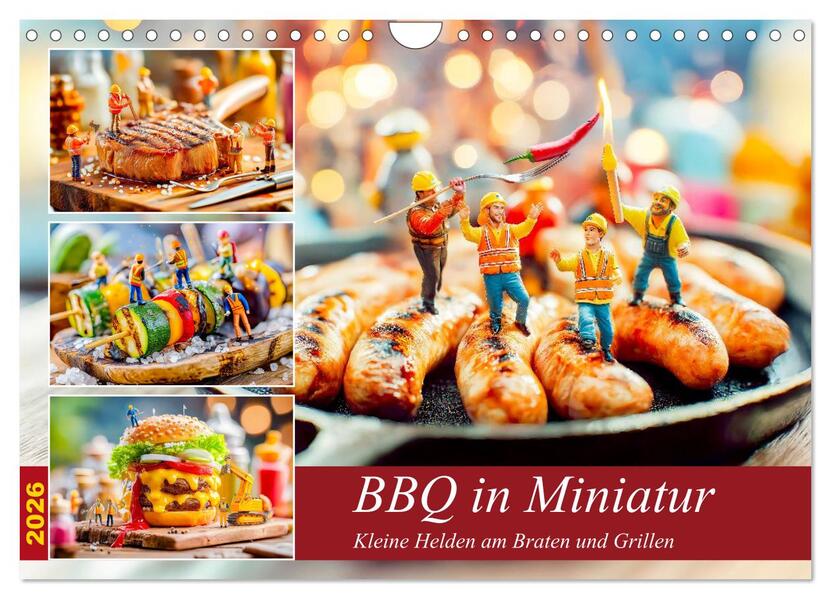 Produktbild: BBQ in Miniatur - Kleine Helden am Braten und Grillen (Wandkalender 2026 DIN A4 quer), CALVENDO Monatskalender | Anja Frost, Calvendo
