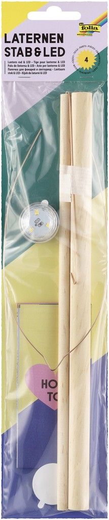 Weitere Ansicht: FOLIA Bastelartikel Laternenstab aus Holz mit Drahtbügel, inkl. 1 LED-Licht