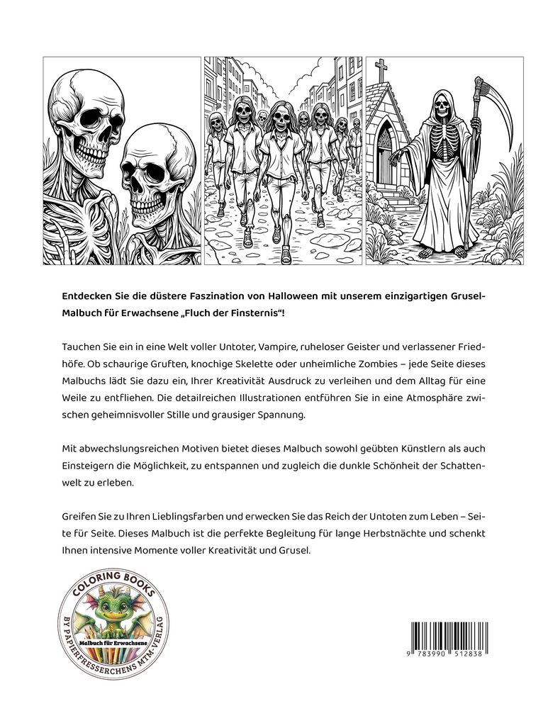 Weitere Ansicht: Fluch der Finsternis - Malbuch für Erwachsene - Halloween, Vampire, Untote, Zombies | Nanja Holland