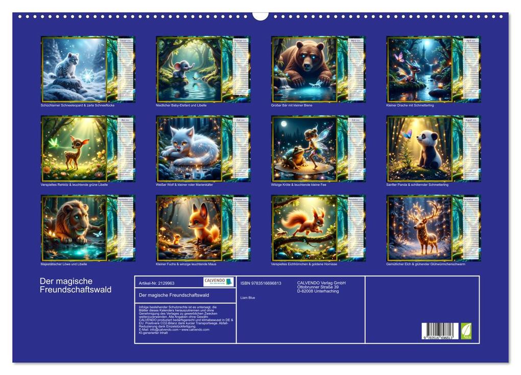 Weitere Ansicht: Der magische Freundschaftswald (Wandkalender 2026 DIN A2 quer), CALVENDO Monatskalender | Liam Blue, Calvendo