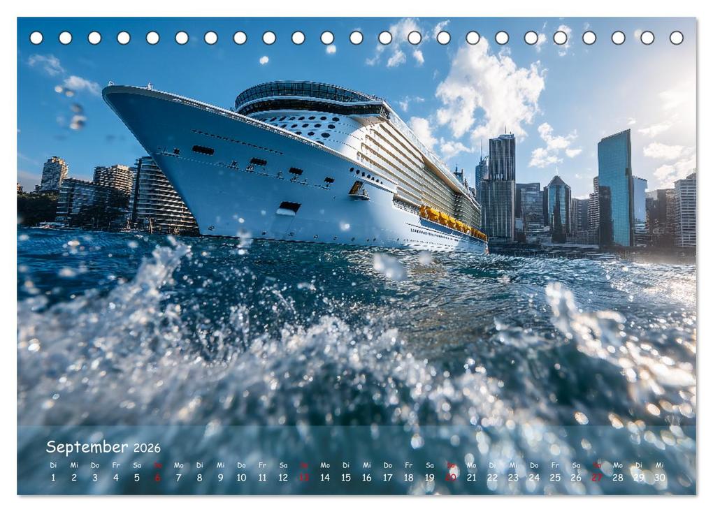 Weitere Ansicht: Kreuzfahrtschiffe Kalender - Kreuzfahrten und Giganten der Meere (Tischkalender 2026 DIN A5 quer), CALVENDO Monatskalender | MB Fotografie, Calvendo