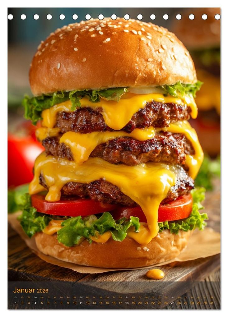 Weitere Ansicht: Burger Kalender - Foodporn für echte Burgerfans (Tischkalender 2026 DIN A5 hoch), CALVENDO Monatskalender | MB Fotografie, Calvendo