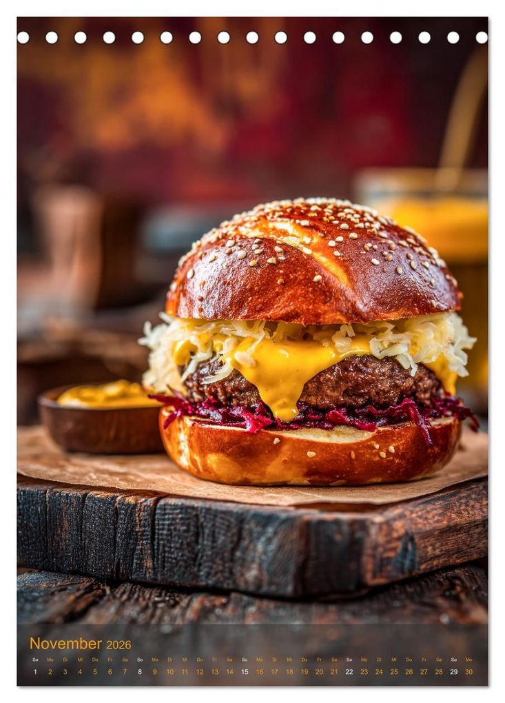 Weitere Ansicht: Burger Kalender - Foodporn für echte Burgerfans (Tischkalender 2026 DIN A5 hoch), CALVENDO Monatskalender | MB Fotografie, Calvendo