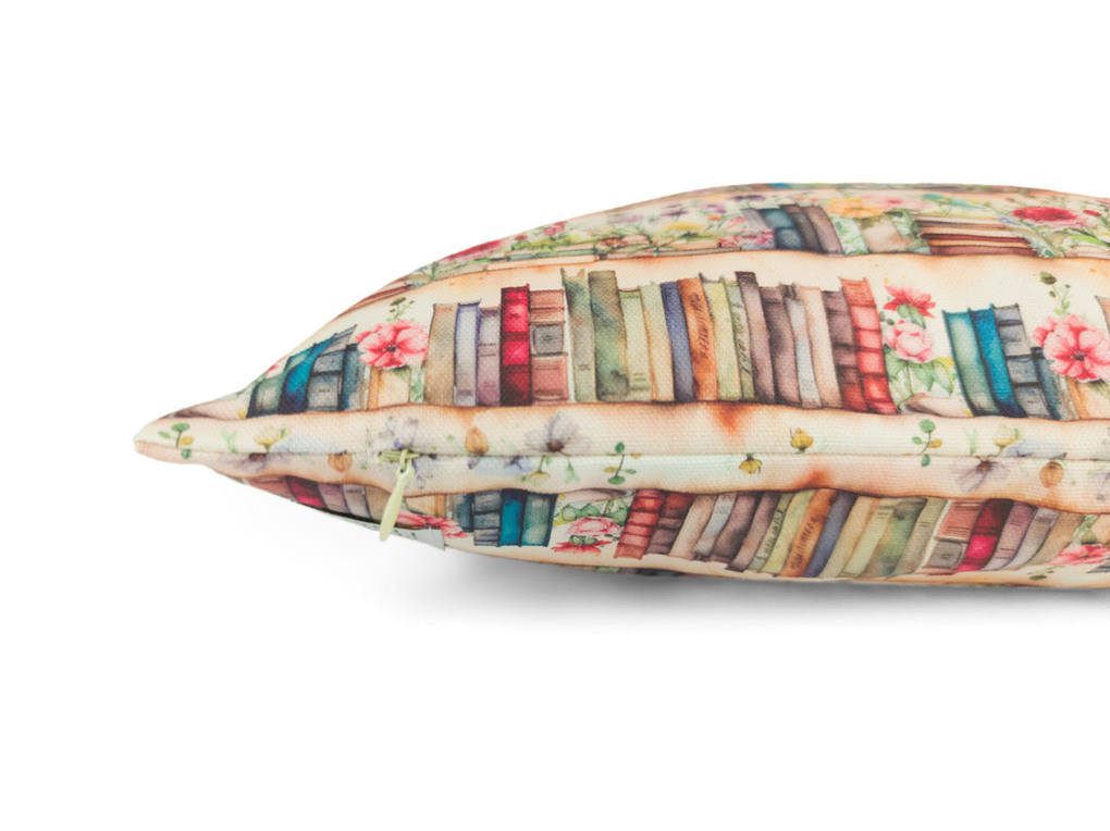 Weitere Ansicht: Dekokissen - Bücherregal floral