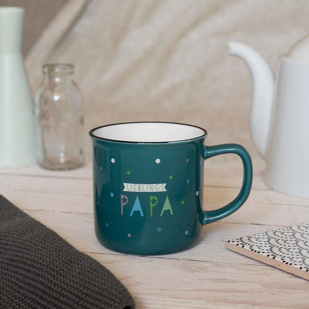 Weitere Ansicht: Becher in Emailloptik "Lieblingspapa"