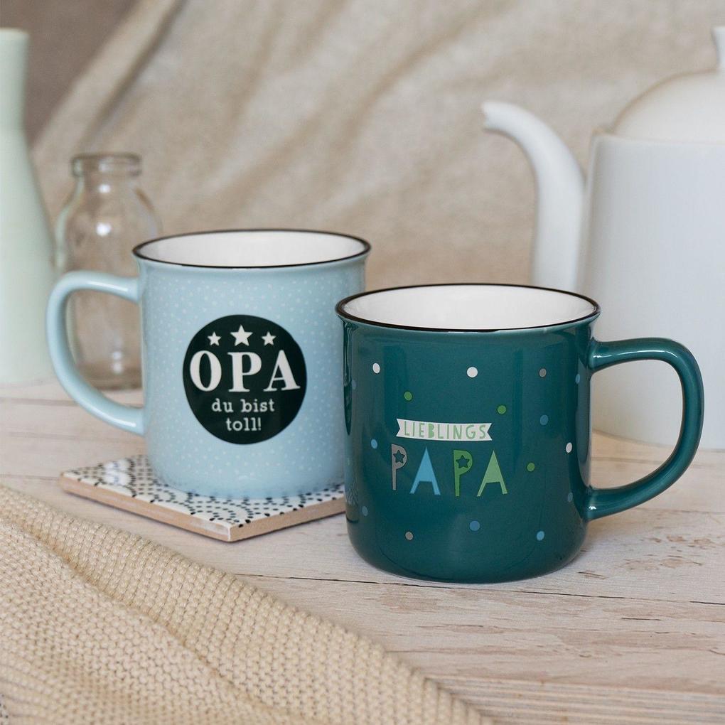 Weitere Ansicht: Becher in Emailloptik "Lieblingspapa"