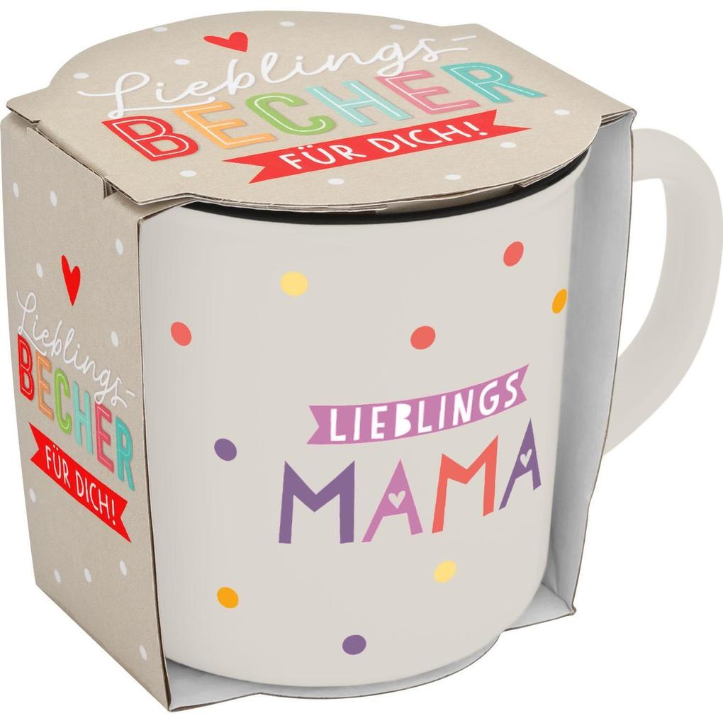 Weitere Ansicht: Becher in Emailloptik "Lieblingsmama"