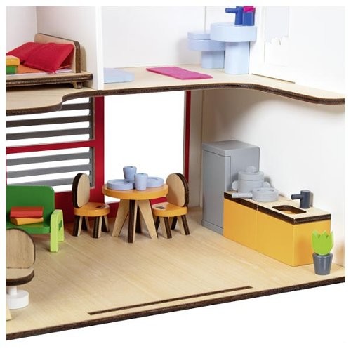 Weitere Ansicht: Tragbares Puppenhaus Eco House, mit Zubehör