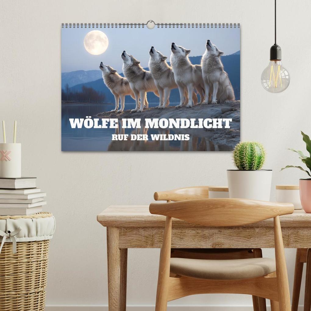 Weitere Ansicht: Wölfe im Mondlicht - Ruf der Wildnis (Wandkalender 2026 DIN A3 quer), CALVENDO Monatskalender | MB Fotografie, Calvendo