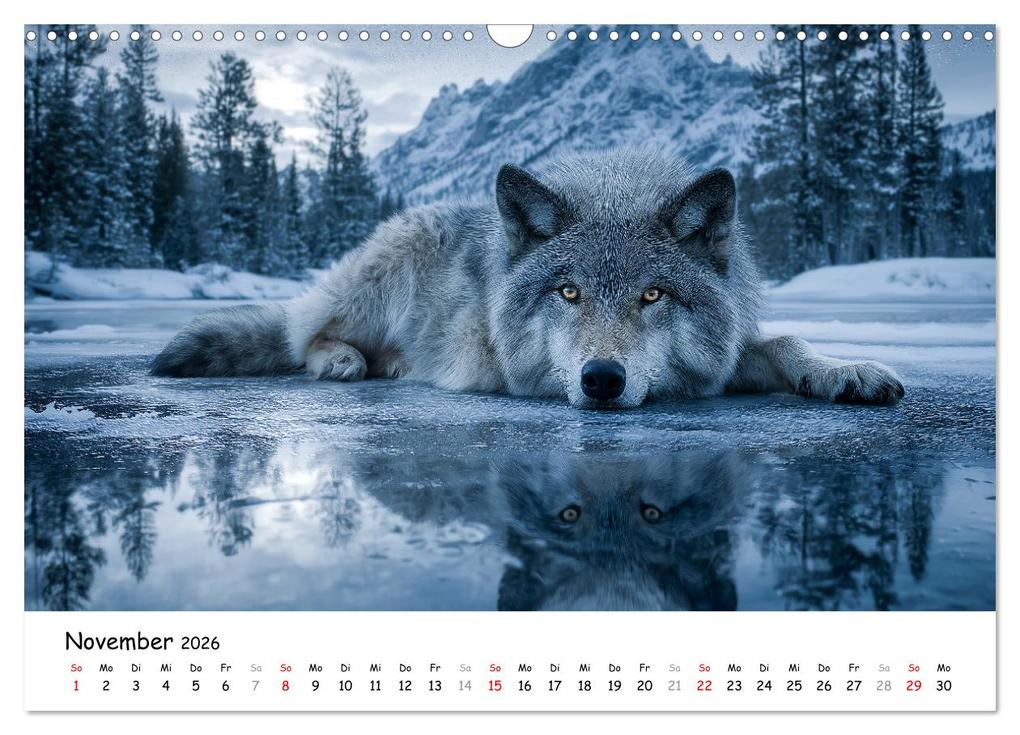 Weitere Ansicht: Wölfe im Mondlicht - Ruf der Wildnis (Wandkalender 2026 DIN A3 quer), CALVENDO Monatskalender | MB Fotografie, Calvendo