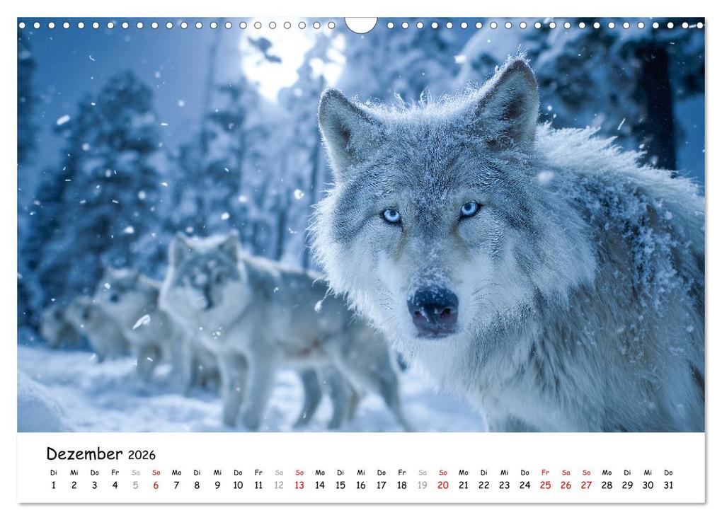 Weitere Ansicht: Wölfe im Mondlicht - Ruf der Wildnis (Wandkalender 2026 DIN A3 quer), CALVENDO Monatskalender | MB Fotografie, Calvendo